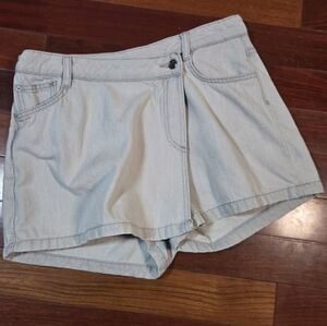 Zara Skort Soft Blue Denim Shorts